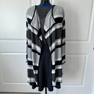 Black & Grey Stripped Open Cardigan, size XL